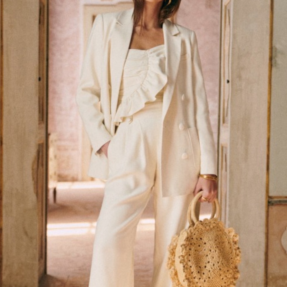 Sezane Michaela Jacket Écru. - Size 36